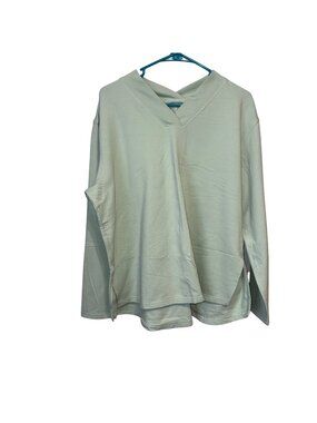 Earth Yoga Womens Mint Green Sustainable V-Neck Long-Sleeve Top XL
